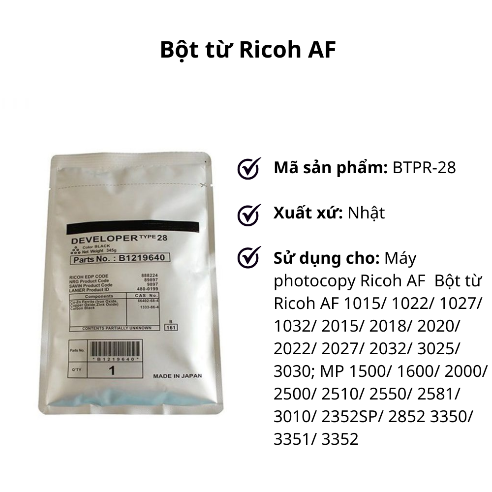 Bot tu Ricoh AF 1015 1022 1027 1032 2015 2018 2020 2022 2027 2032 3025 3030 MP 1500 1600 2000 2500 2510 2550 2581 3010 2352SP 2852 3350 3351 3352